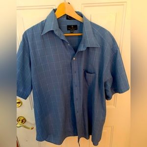 Bill Blass Black Label - Button Down - Men XXL - Blue/white Stripes